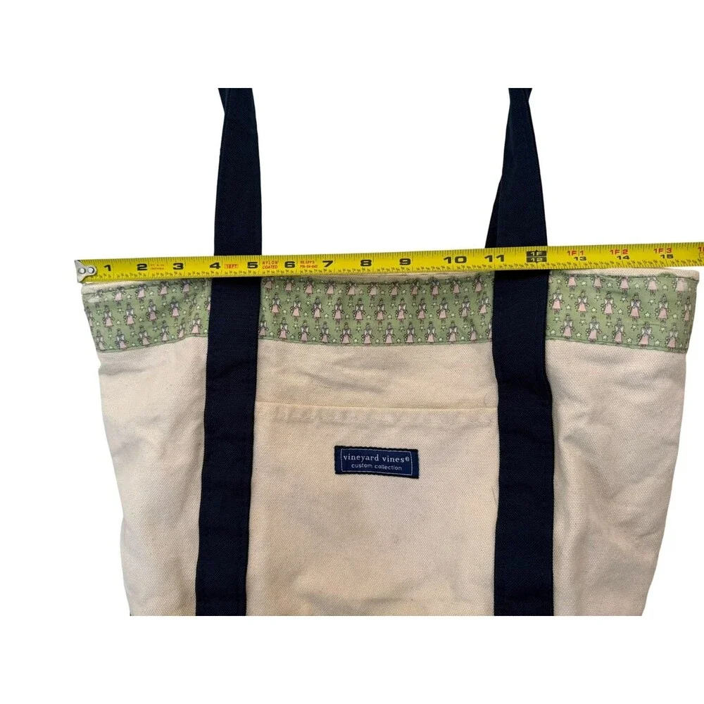 Vineyard Vines Tote Bag Custom Collection Gingham Angel Print Canvas